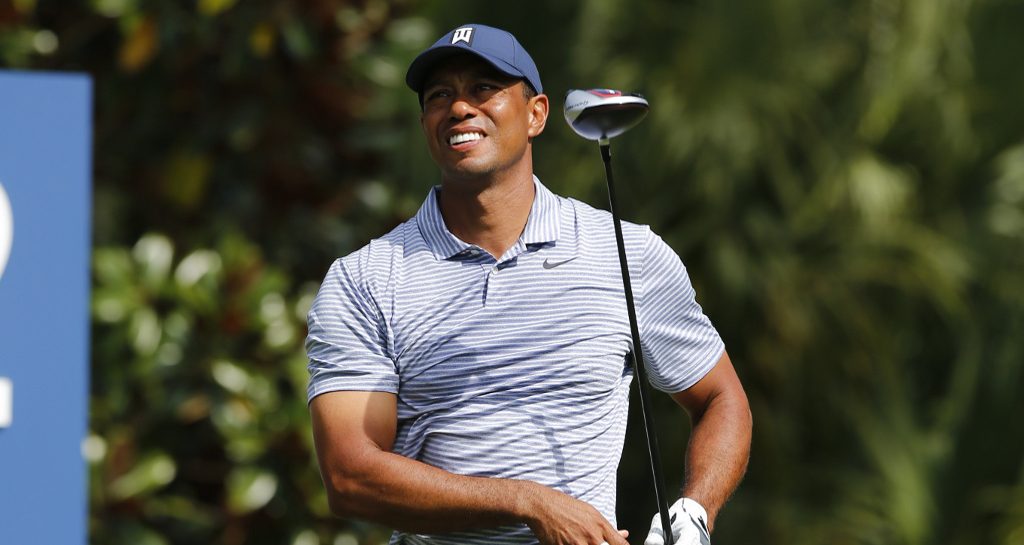 Watch Tiger make quadruple bogey at Sawgrass' iconic island green 17th ...