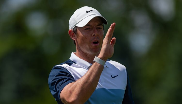 Rory McIlroy looking disappointed