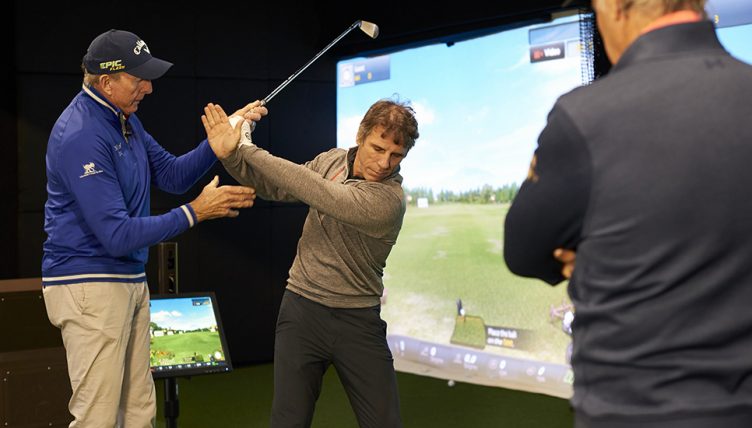 Former Chelsea star Zola with David Leadbetter