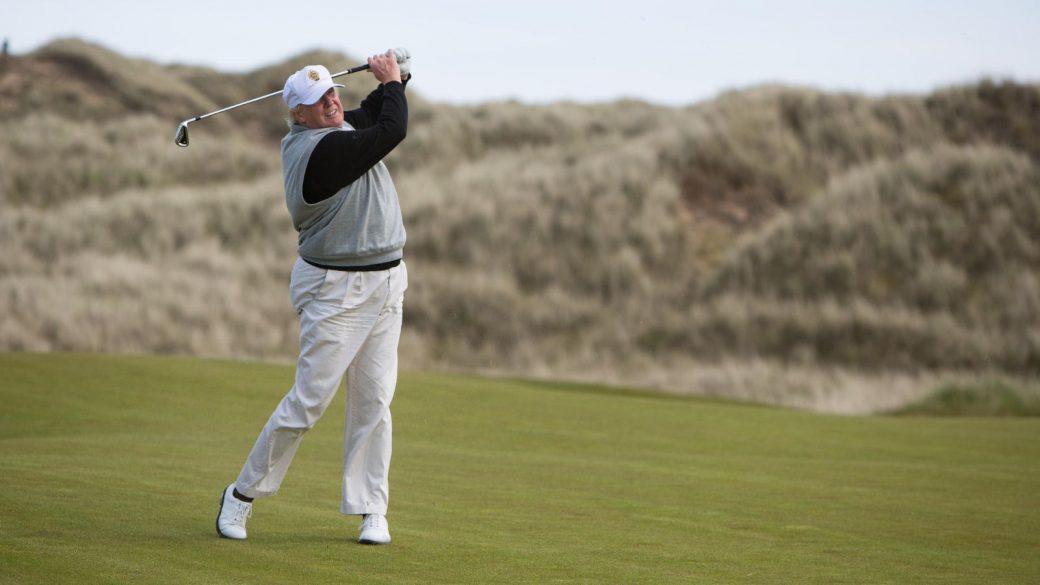 Donald Trump on a golf course