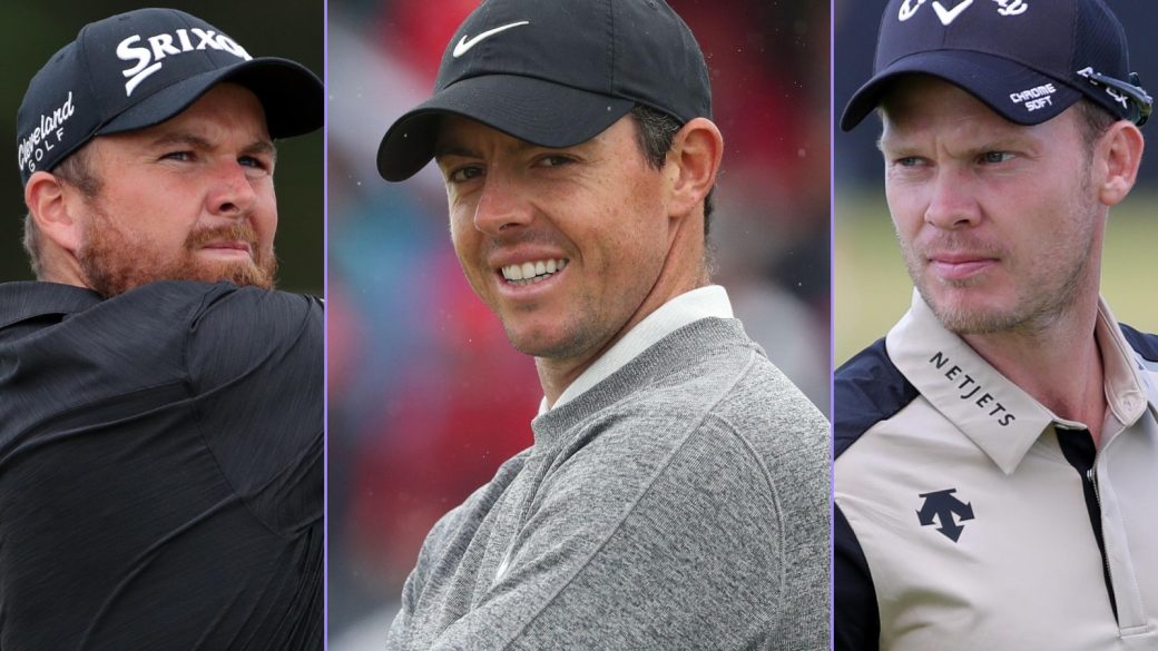 Shane Lowry, Rory McIlroy and Danny Willett playing at The Open