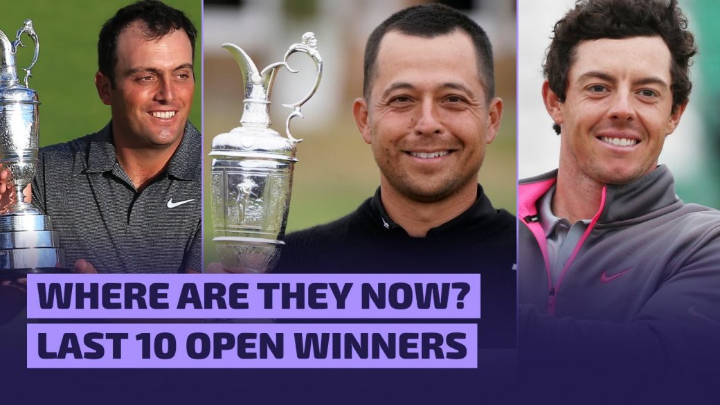 Molinari, Schauffele and McIlroy all lifting The Open trophy