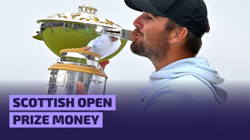 Chris Gotterup of the USA kisses the Scottish Open Quaich after winning the Scottish Open 2025 at The Renaissance Club