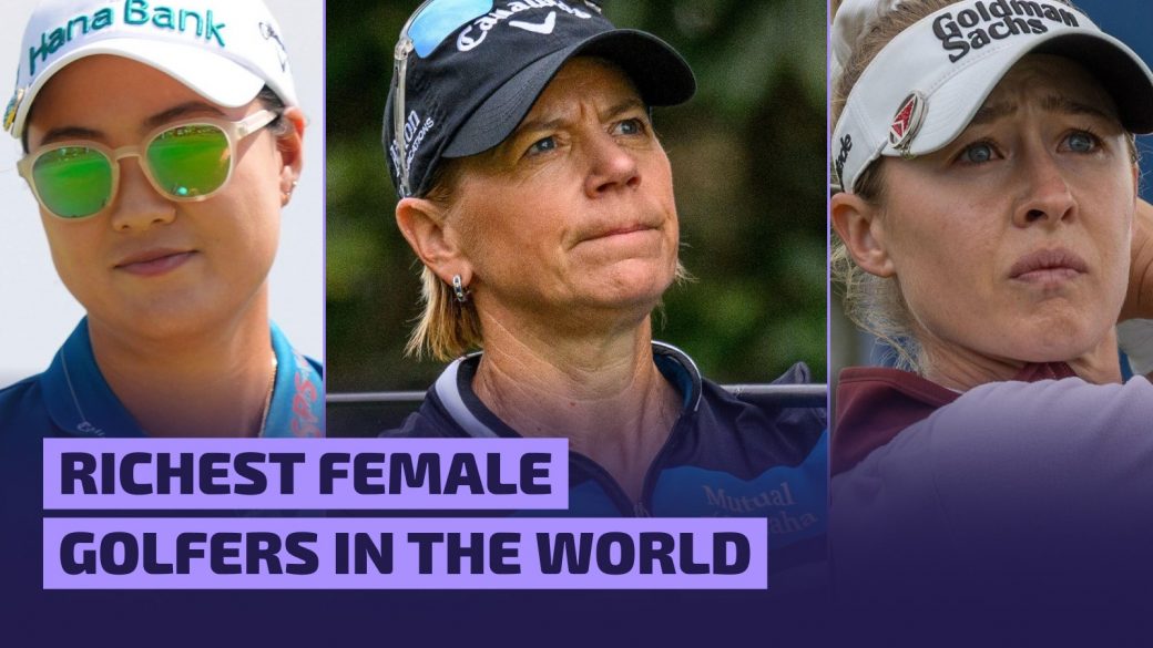 A three-panelled image including Minjee Lee, Annika Sorenstam and Nelly Korda