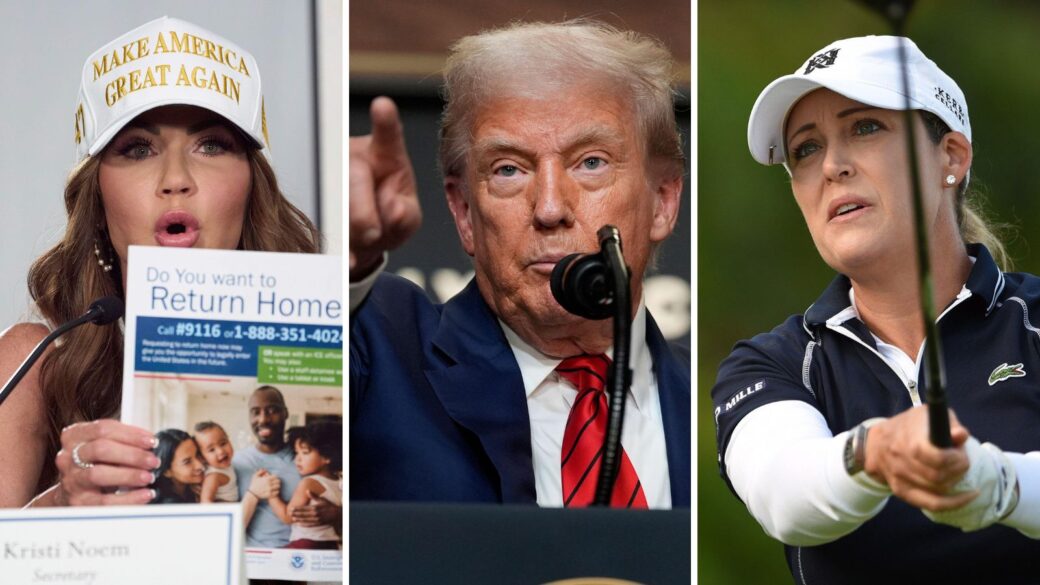 Donald Trump, Kristie Noem and Cristie Kerr.