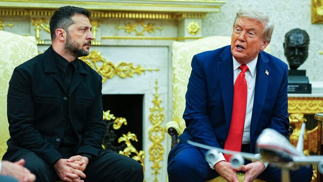 Volodymyr Zelensky gave Donald trump a symbolic golf gift in their Oval Office meeting.