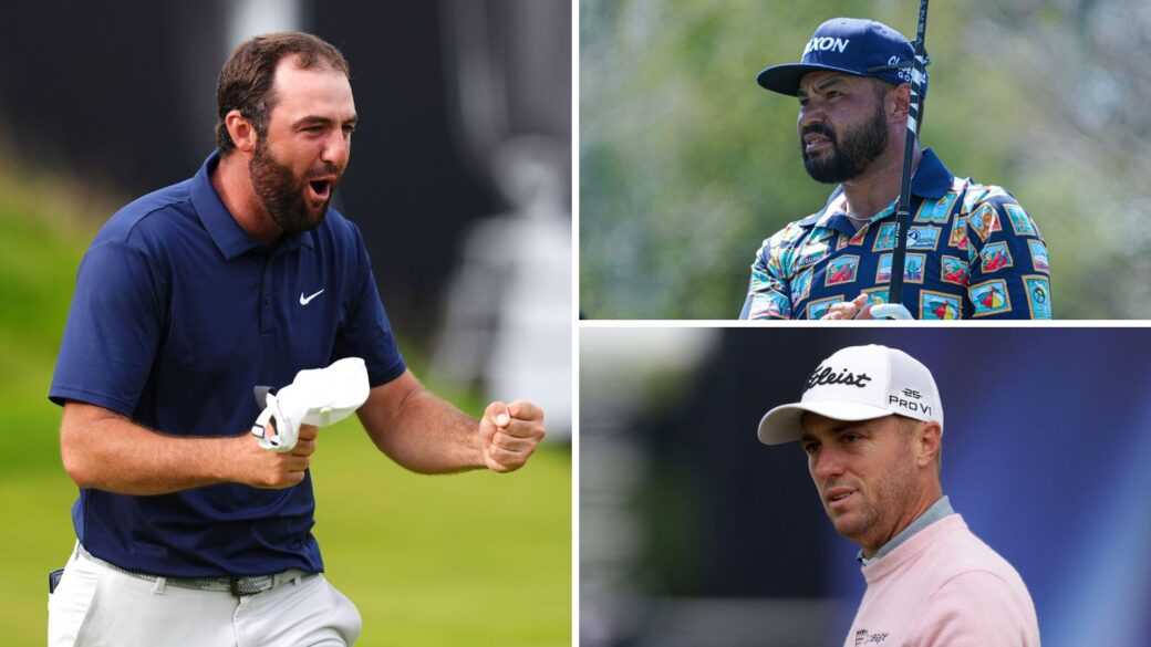 Three golfers celebrate winning large sums of prize money this year.