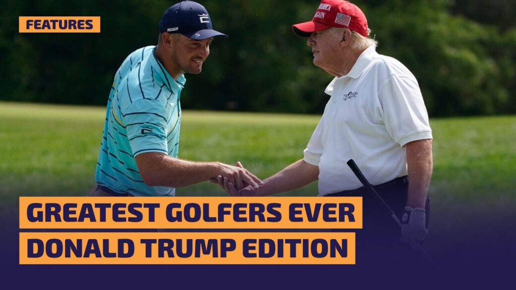 Donald Trump shakes hands with Bryson Dechambeau