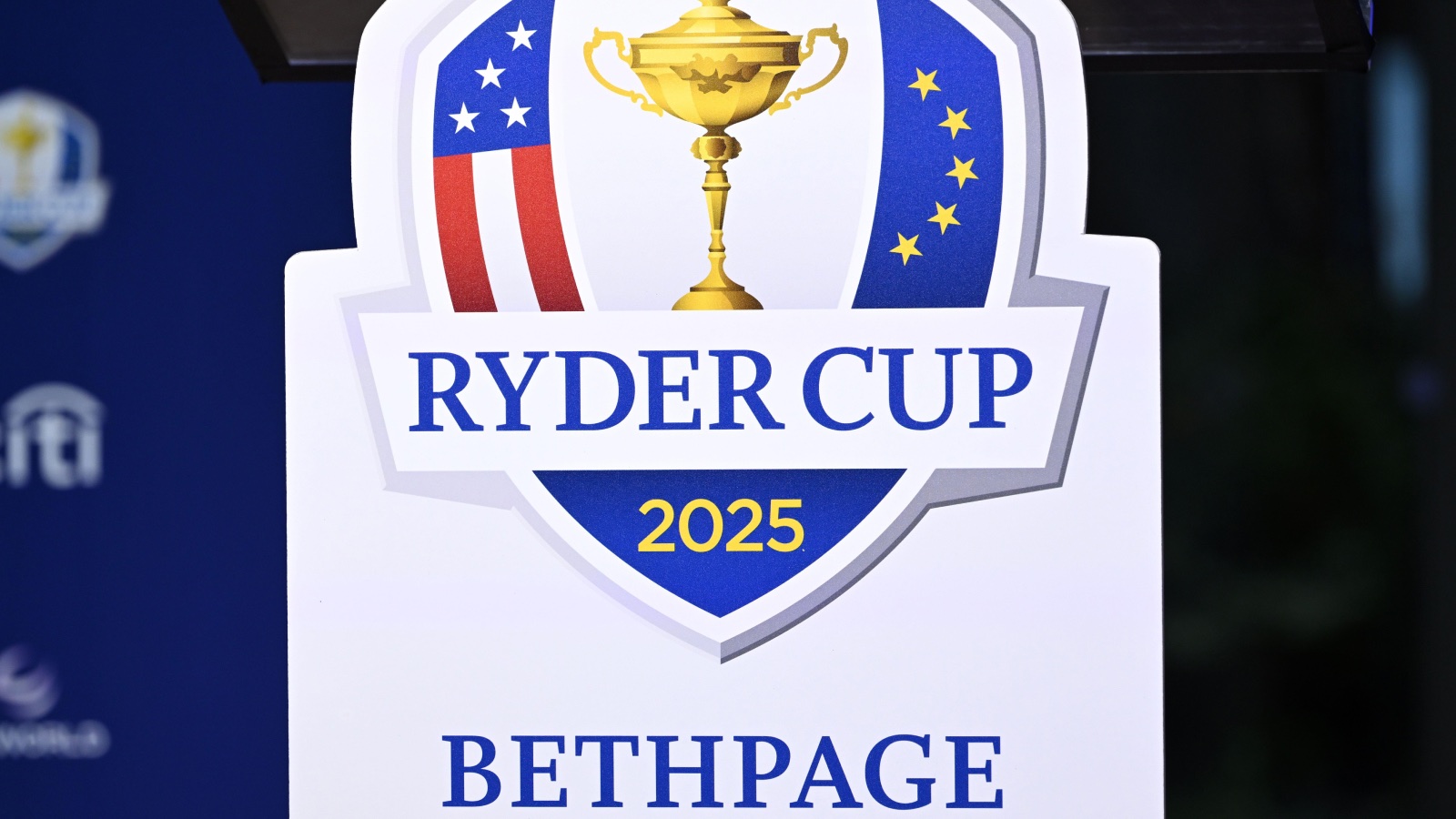 Ryder Cup at Bethpage Black golf course livery during a press conference at The Times Centre, New York