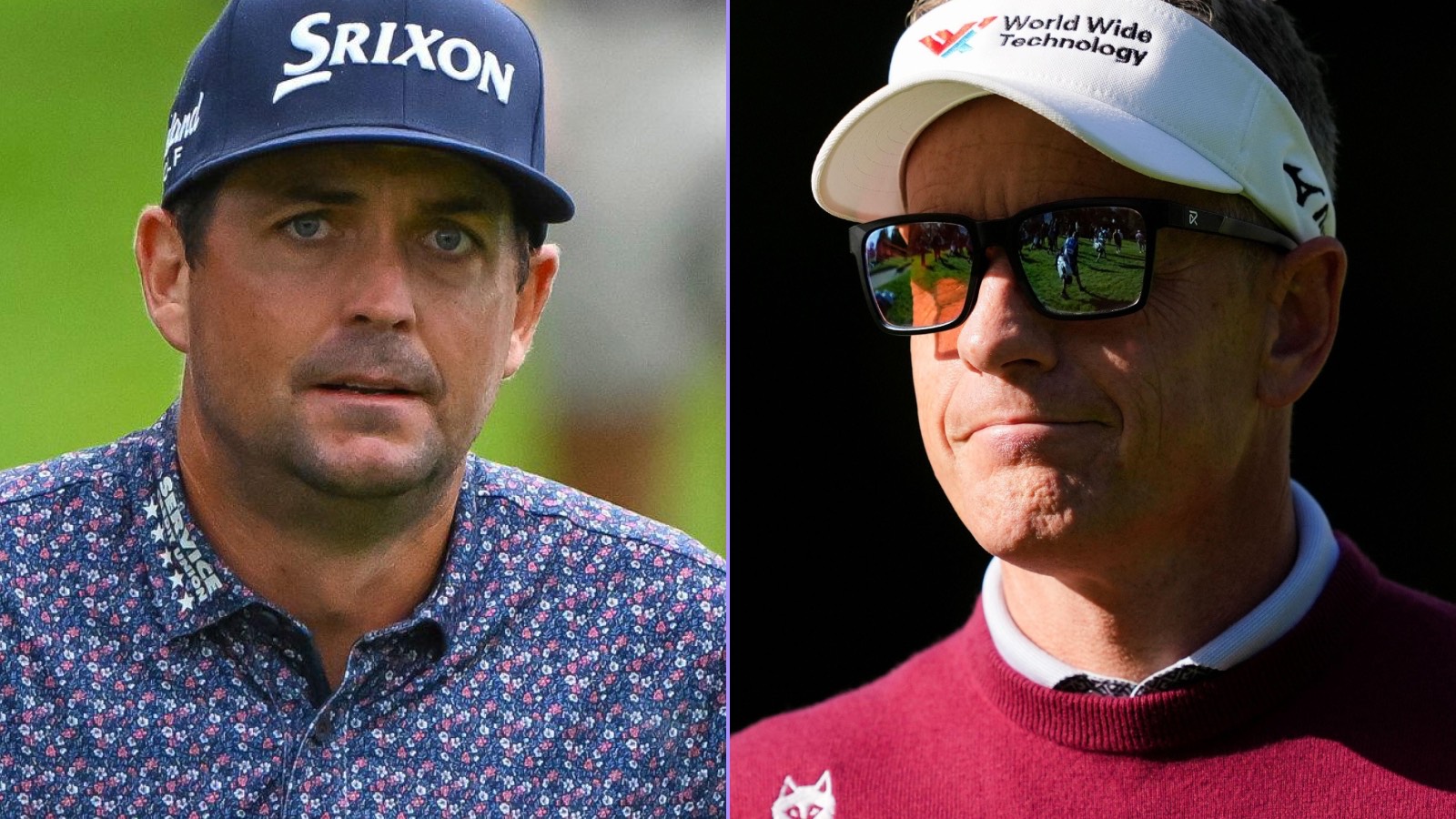 Keegan Bradley and Luke Donald in action before the Ryder Cup