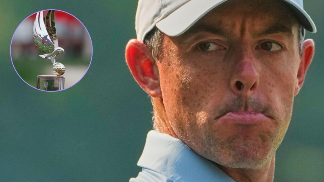 Rory McIlroy looks on from the green