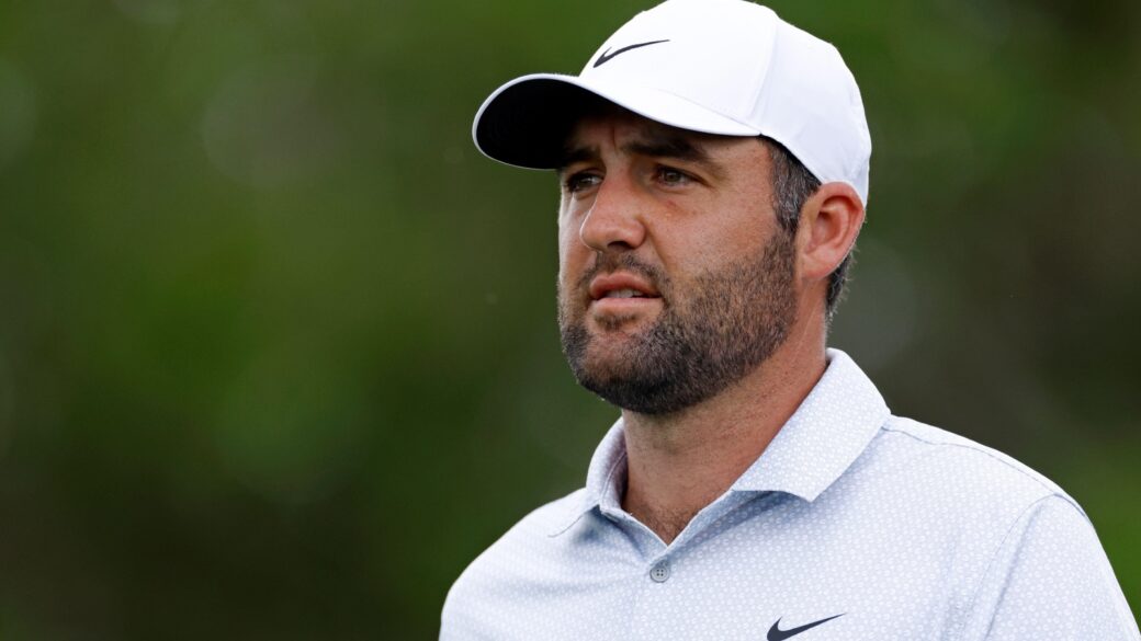 Scottie Scheffler of United States of America looks on at the 11th hole during the third round of the Arnold Palmer Invitational