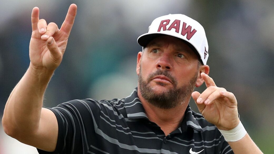 Michael Block gestures to the crowd