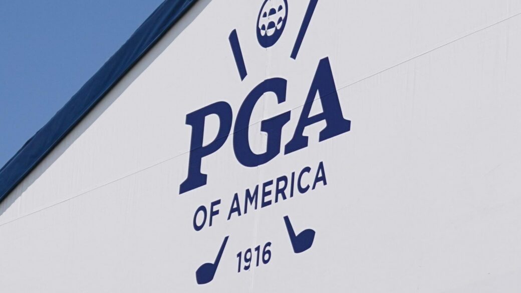 PGA of America logo on clubhouse